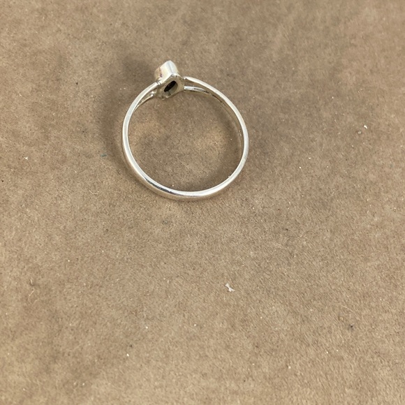 New size 8 Sterling Silver Ring with 25 Point Marque Black Sapphire - Picture 4 of 8